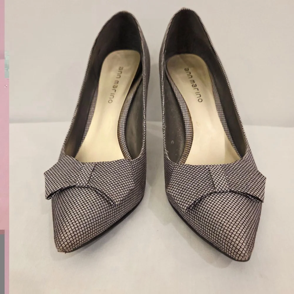 Ann Marino Tuxedo Bowtie Vintage Pumps Size 8.5